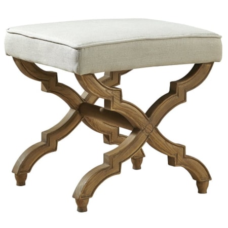 Linen and Oak Foot Stool