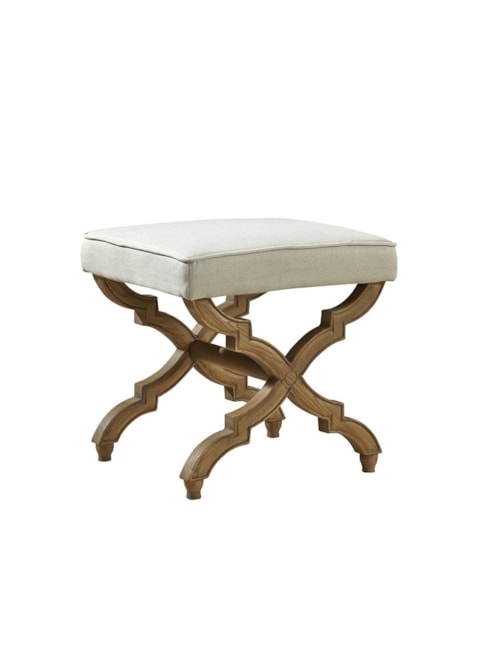 Linen And Oak Foot Stool