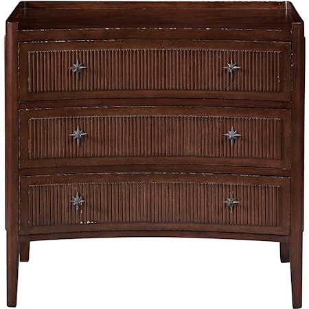 Walnut Reeded Chest of Drawers
