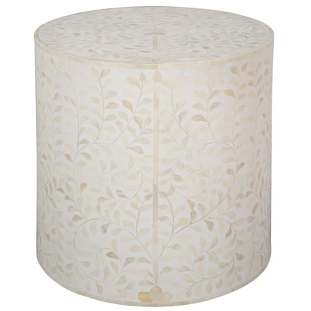 White Shell End Table