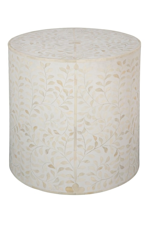 White Shell End Table