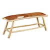 Furniture Classics Furniture Classics Villager Teak and Hide Bench