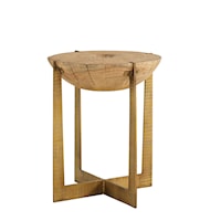 Brass Base Grain End Table