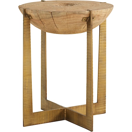 Brass Base Grain End Table