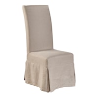 Linen Floor Length Slip Covered Parsons Chair