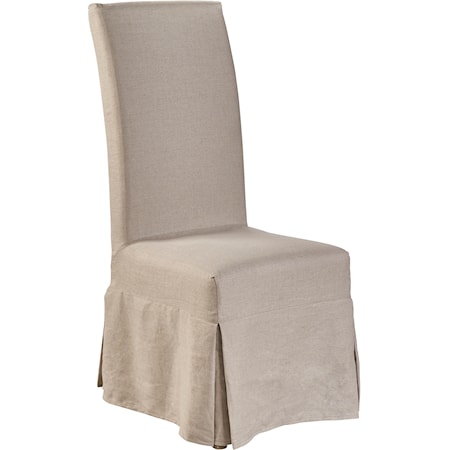 Linen Floor Length Slip Covered Parsons Chair