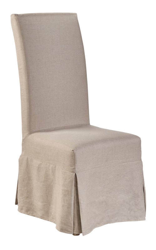 Linen Floor Length Slip Covered Parsons Chair