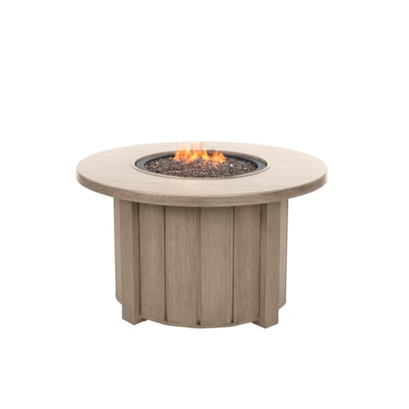 42" Rd. Aluminum Plank-Top Fire Pit w/Lid