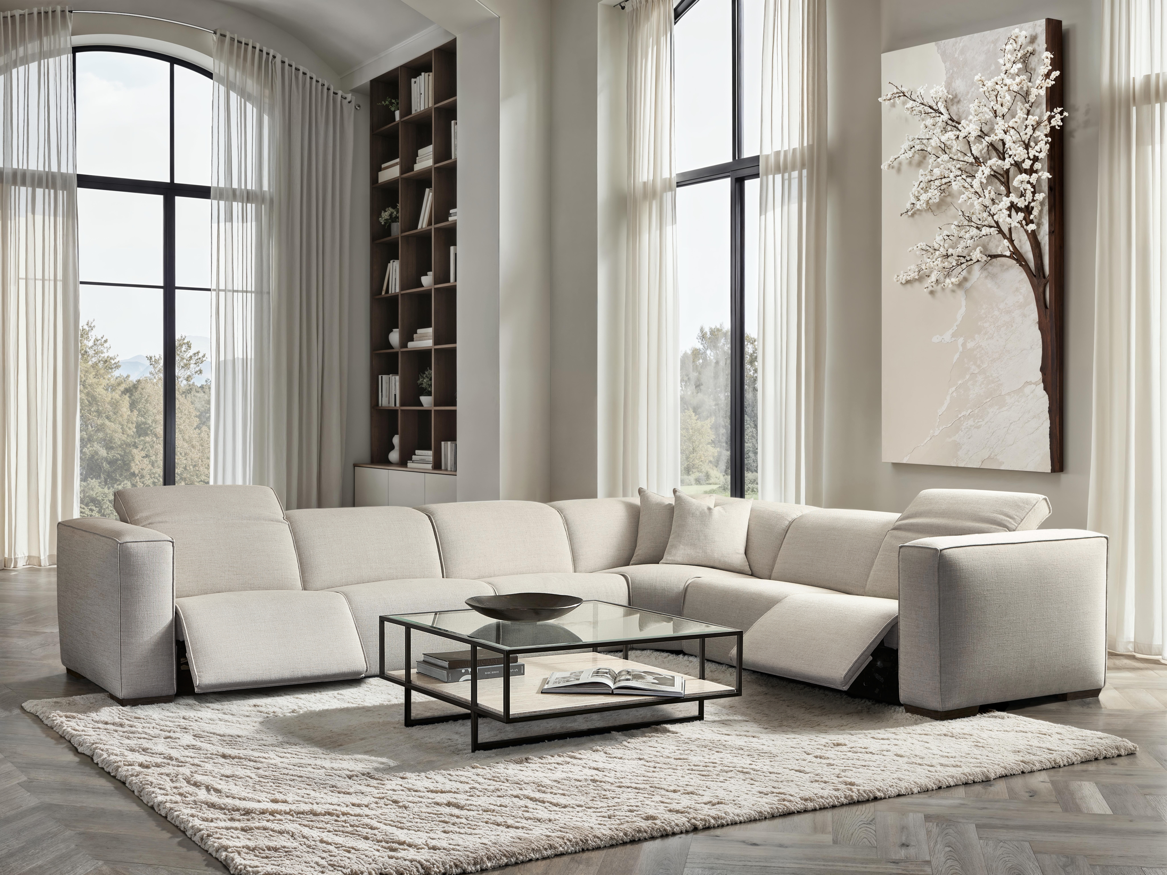 Bernhardt Bernhardt Living 6-pc. Power Reclining Sectional w/Block Feet
