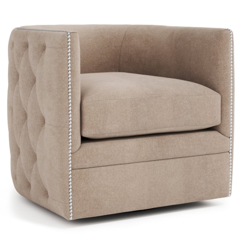 Transitional Palazzo Fabric Swivel Chair