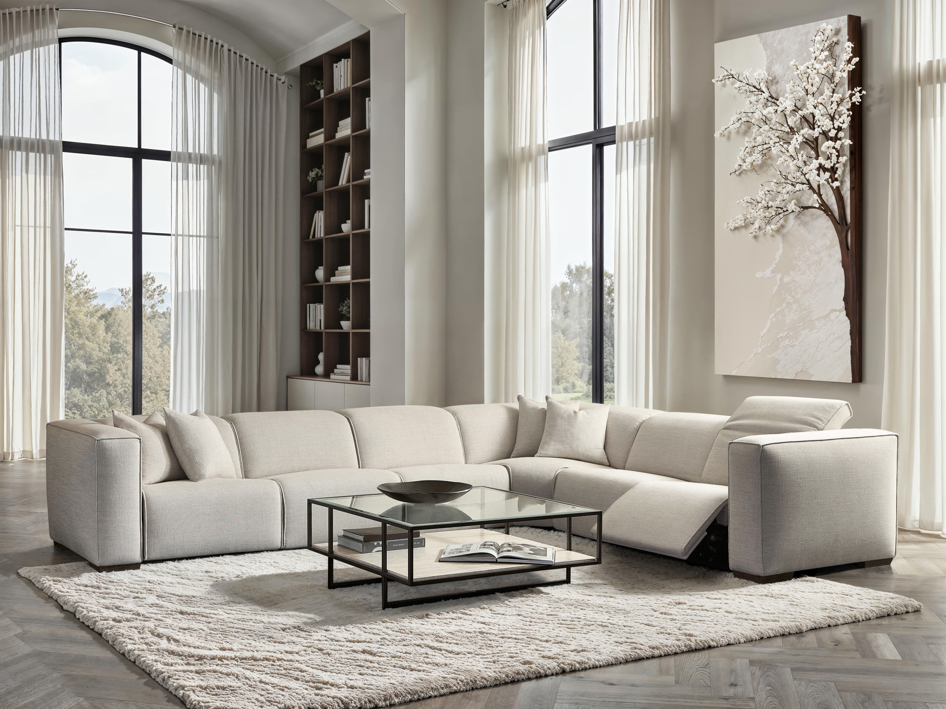 Bernhardt Bernhardt Living 6-pc. Power Reclining Sectional w/Block Feet