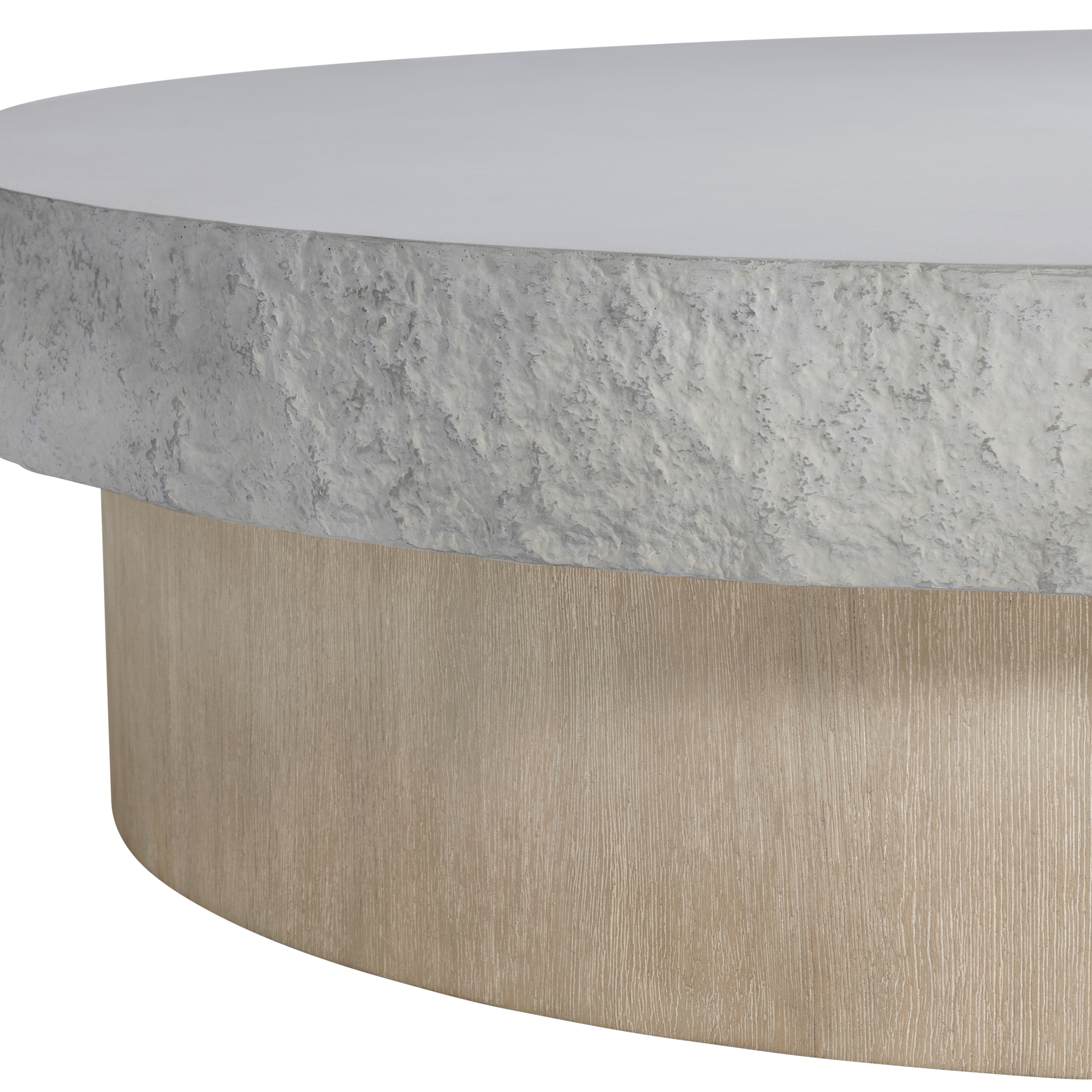 60" Round Cocktail Table w/Faux-Stone Top