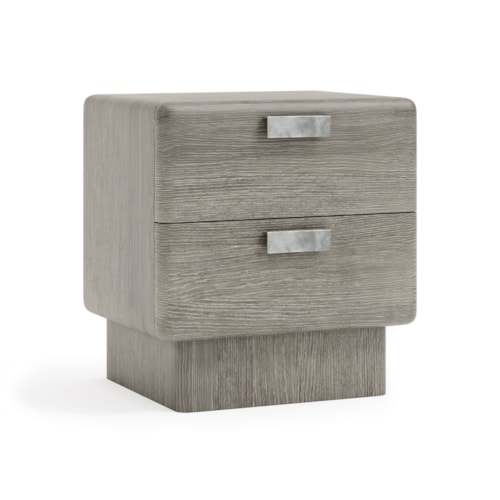 Modern Rustic 2-Drawer Square Nightstand w/USB Charging Unit