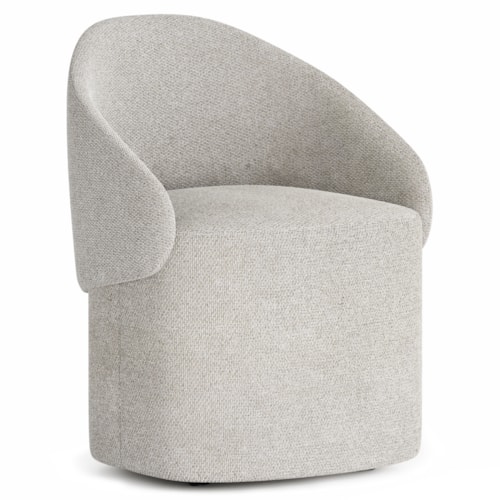Transitional Barrel Dining Chair w/Hidden Casters