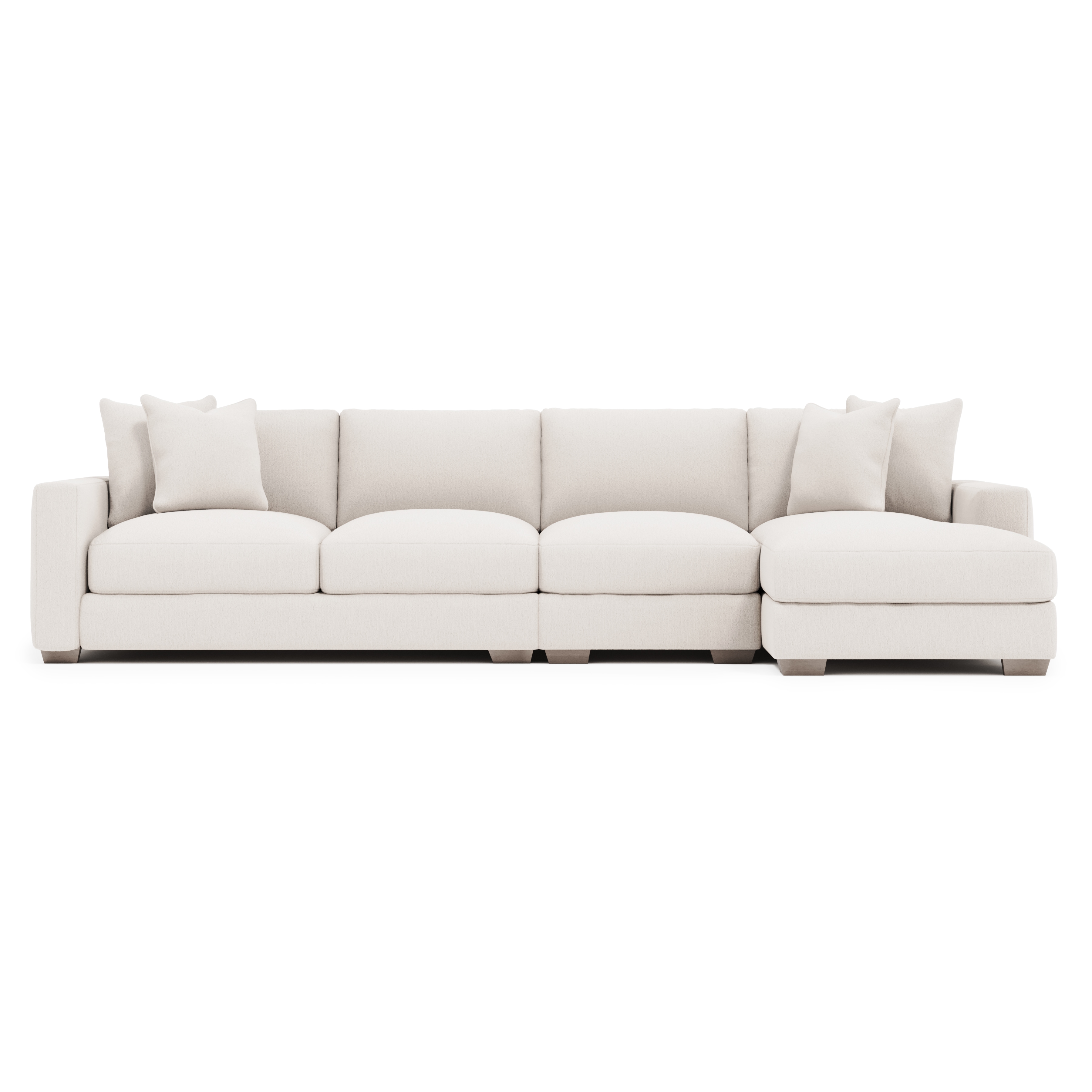 3-pc. Chaise Sectional w/Throw Pillows