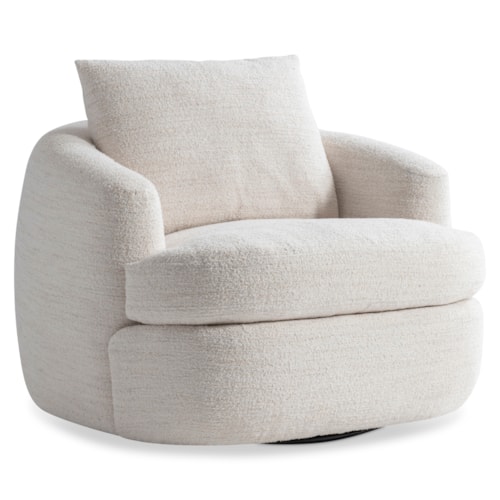 Contemporary Plush Fabric Swivel Chair