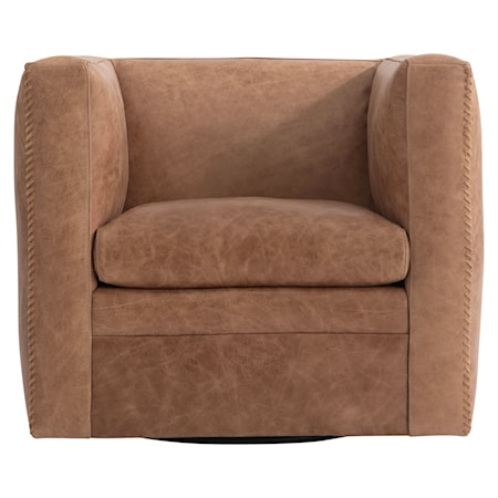 Hudson Leather Swivel Chair