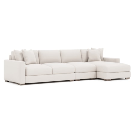 3-pc. Chaise Sectional w/Throw Pillows