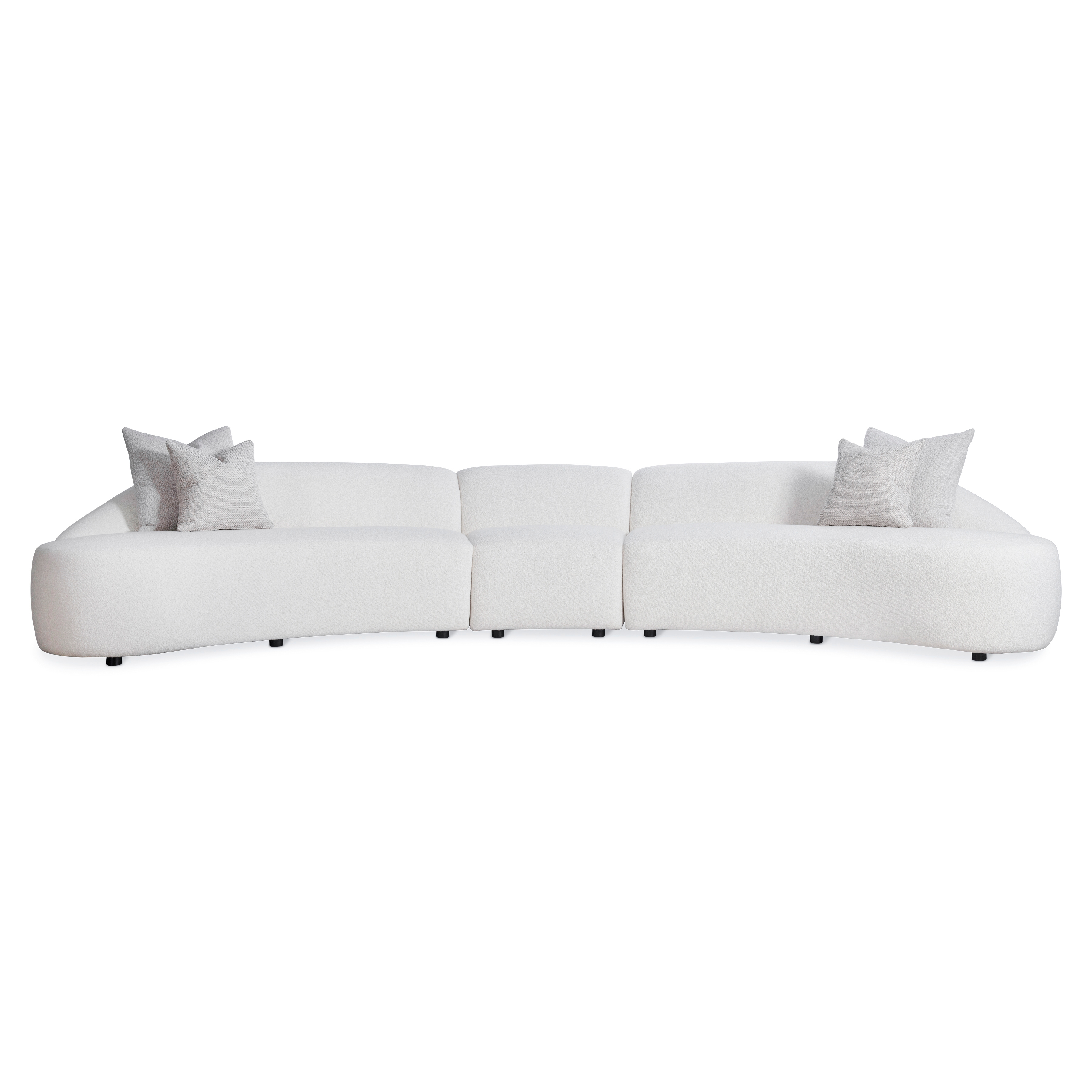 3-pc. Crescent Sectional w/Throw Pillows