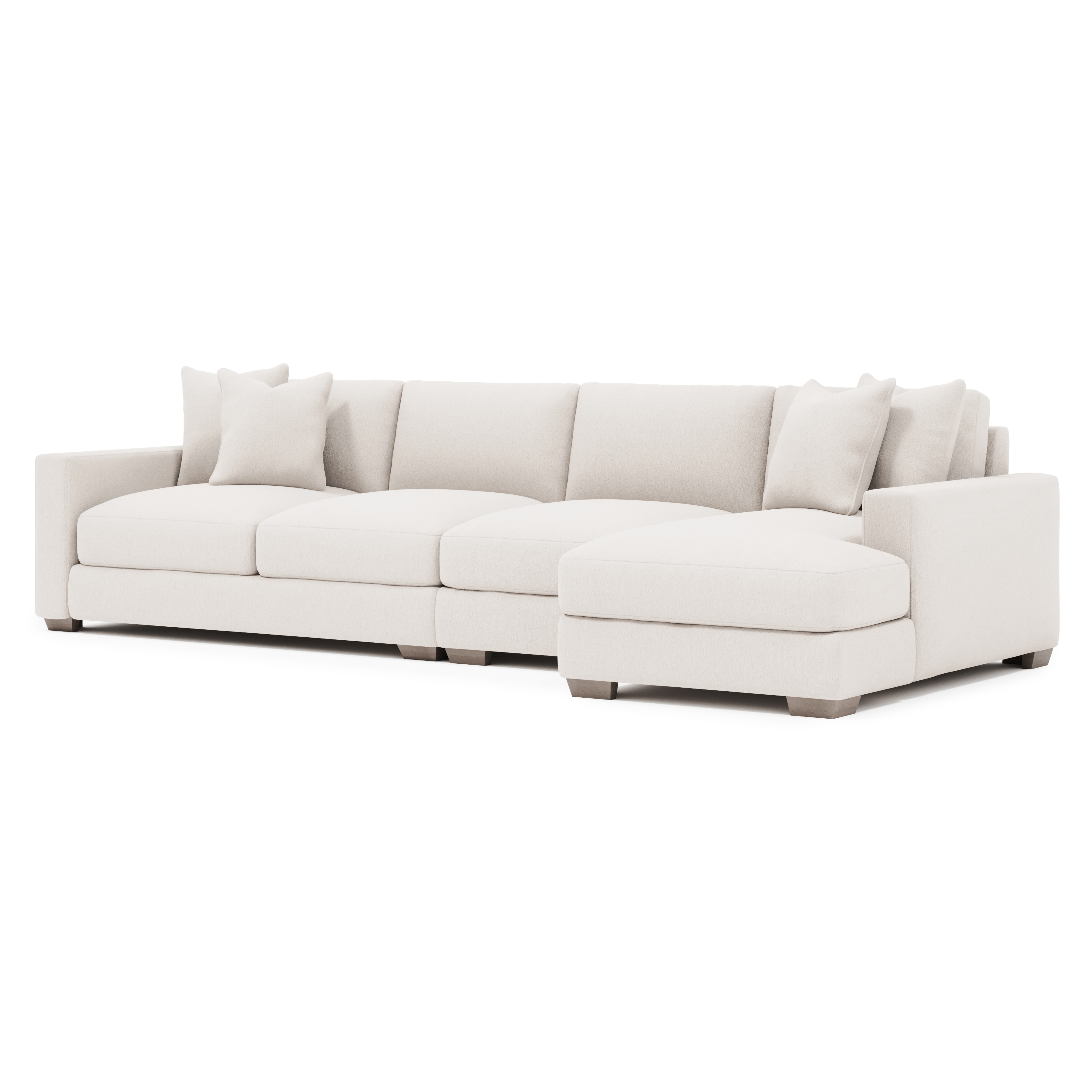 Bernhardt Plush 3-pc. Chaise Sectional w/Throw Pillows