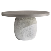 Contemporary Round Dining Table with Leaf