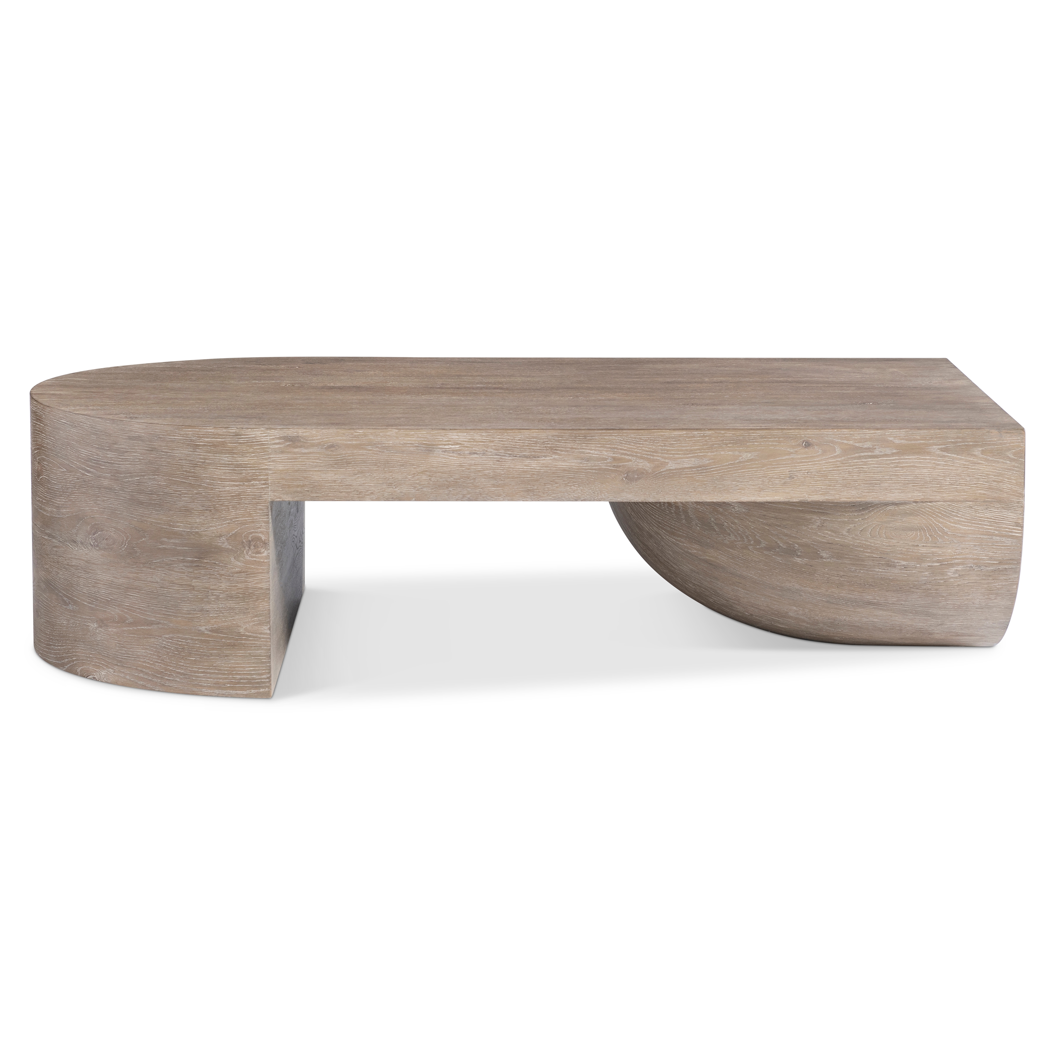 56" Sculptural Wooden Cocktail Table