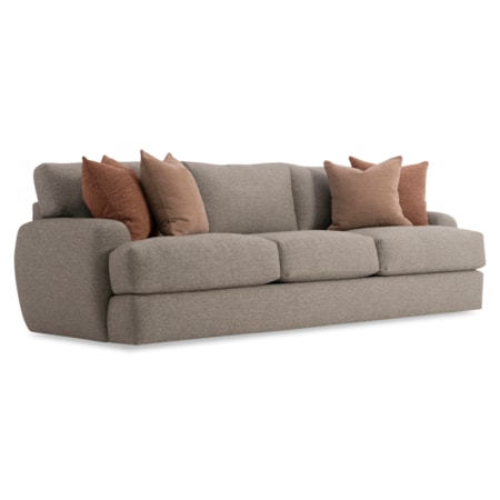 Plush Fabric Sofa w/Throw Pillows Included