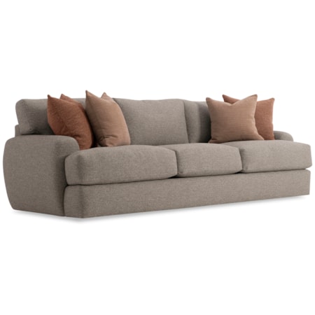 Plush Fabric Sofa w/Throw Pillows Included