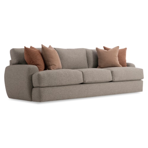 Casual Plush Fabric Sofa w/Throw Pillows Included