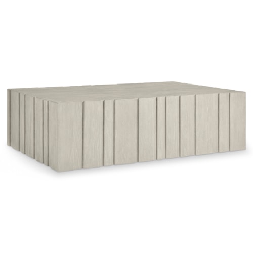 Contemporary 54" Rectangular Coffee Table w/Rhythmic Vertical Paneling