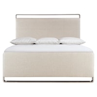 Contemporary Fabric King Panel Bed