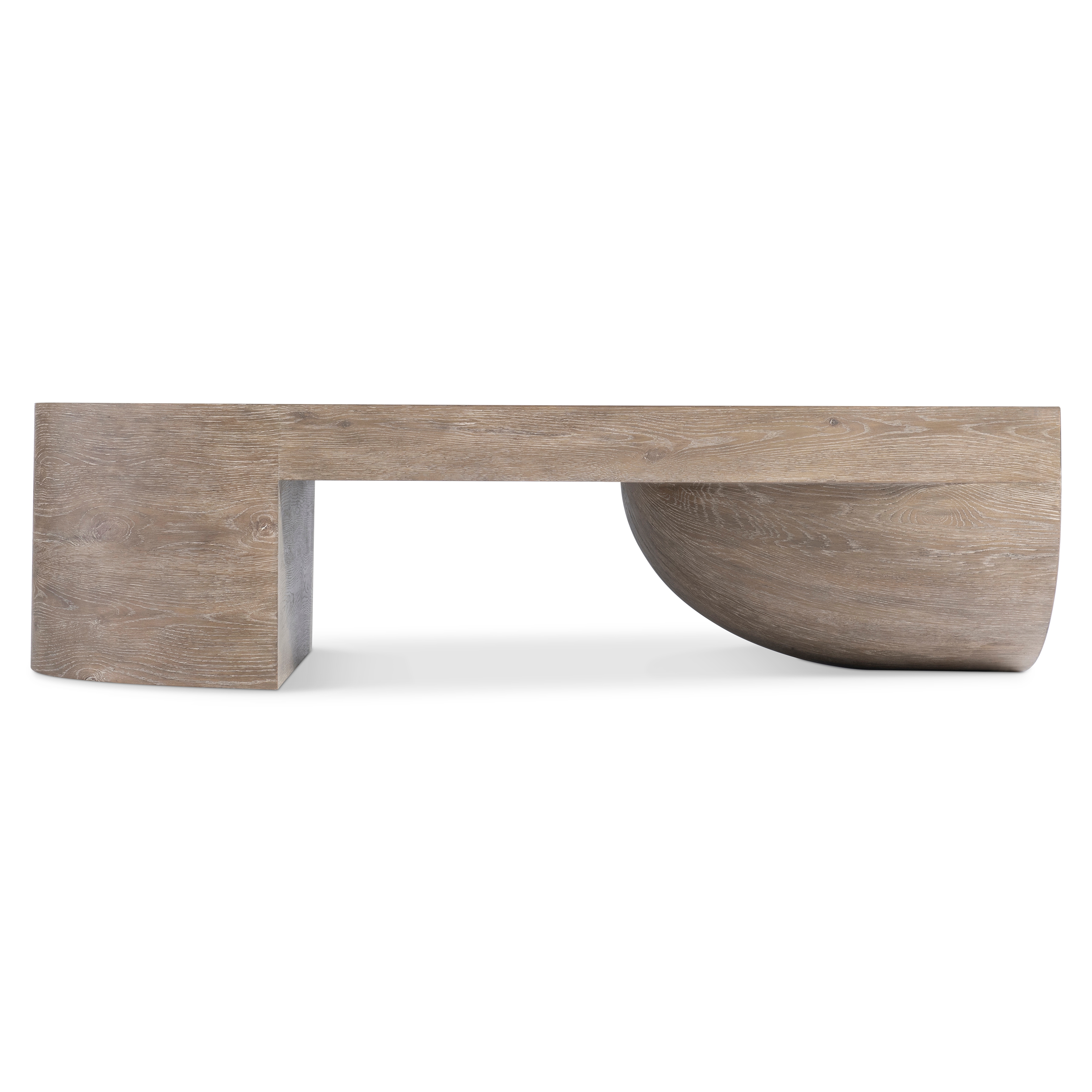 56" Sculptural Wooden Cocktail Table