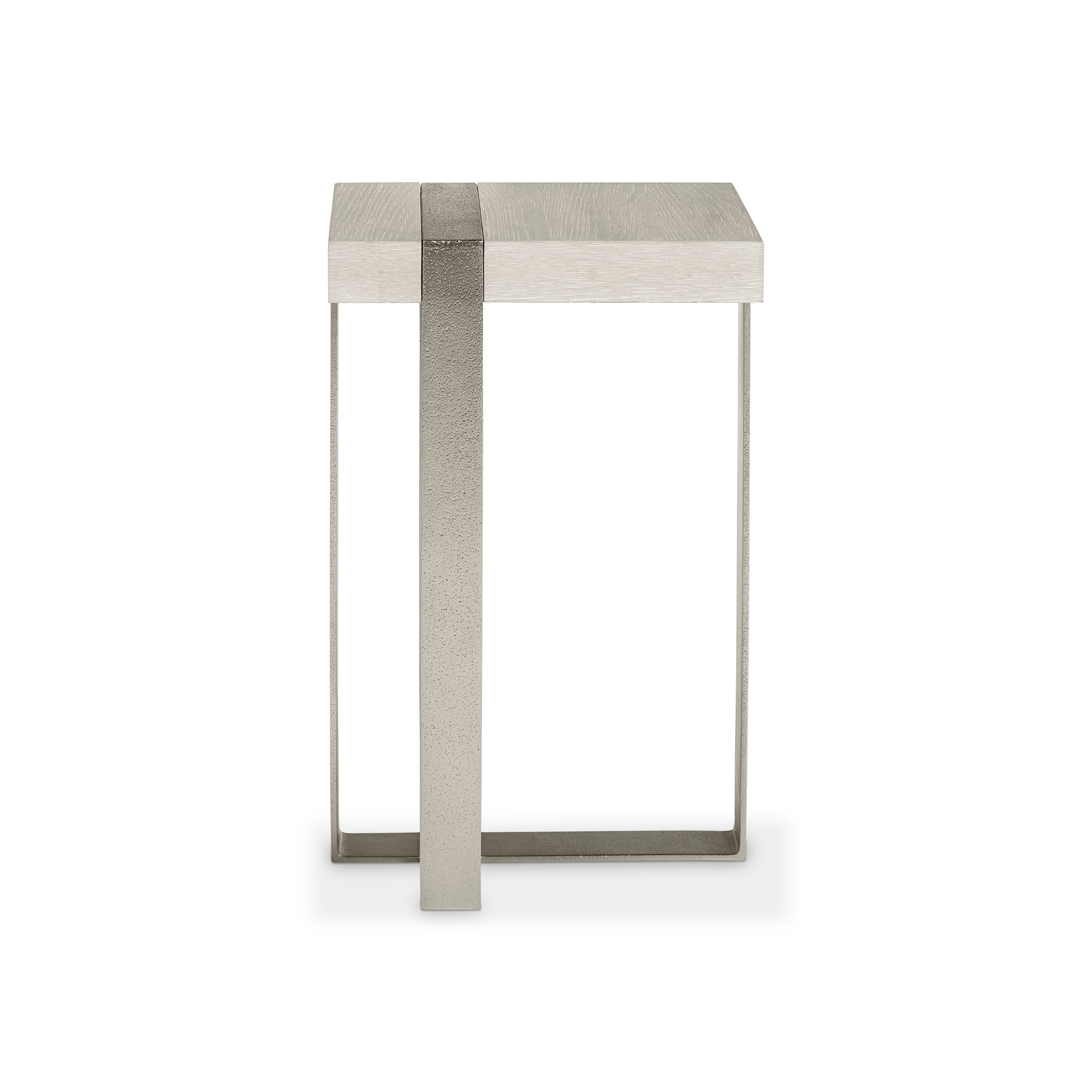 Aluminum Accent Table w/Wood Top