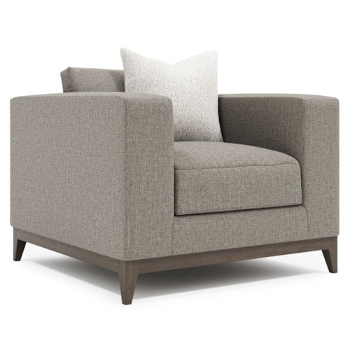 Contemporary Tuxedo Armchair w/Oversized Track Arms