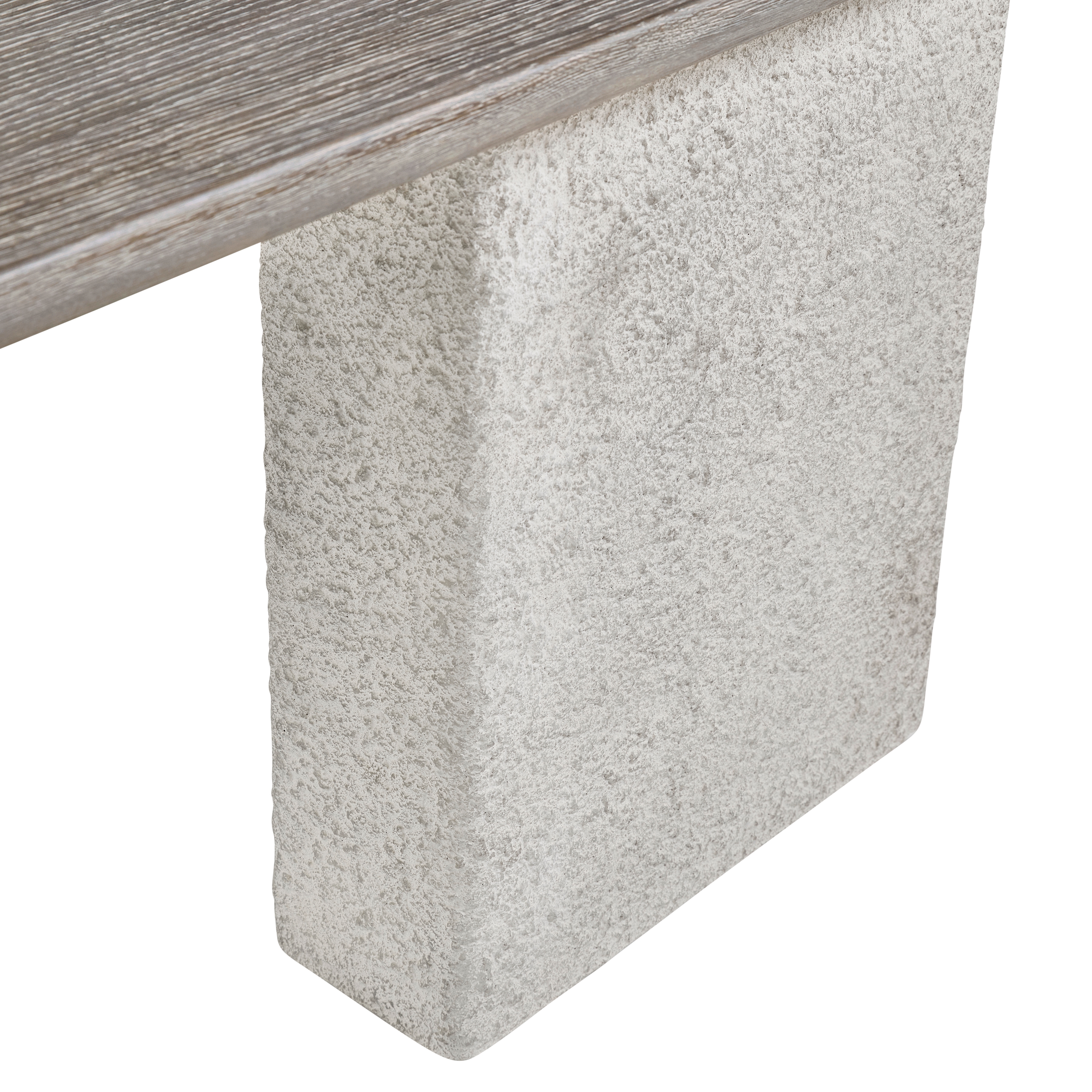 Bernhardt Monolith Faux-Stone Console Table w/Oak Wood Top