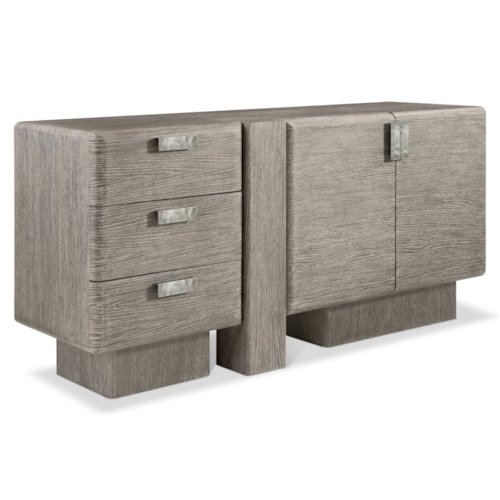 Modern Rustic 2-Door Storage Buffet w/Offset Post