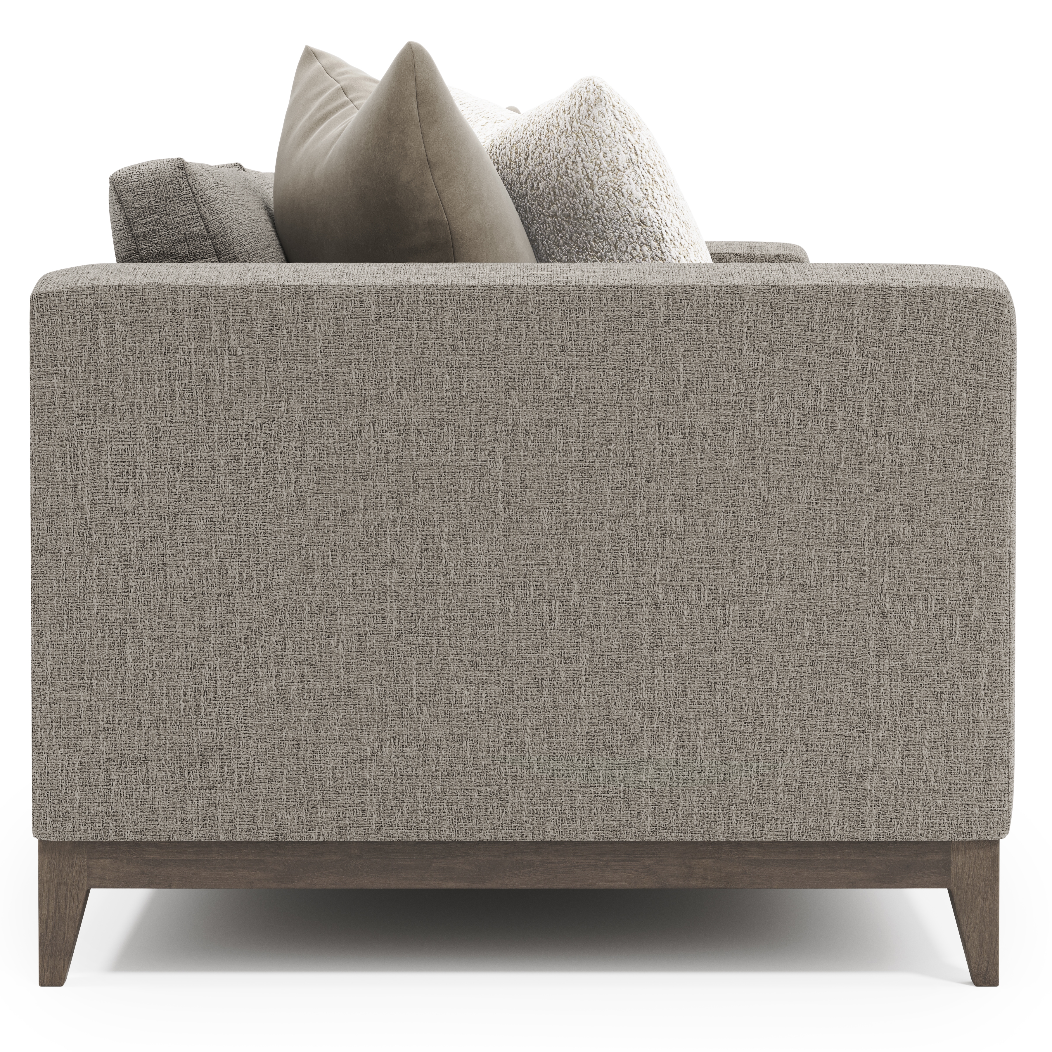 Track-Arm Fabric Sofa w/Throw Pillows