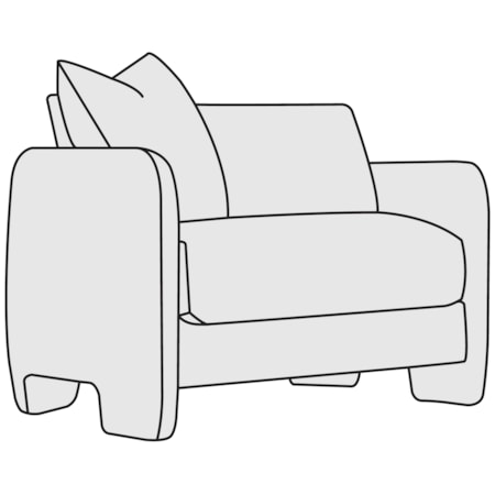 Fabric Chair w/Stitch Detailing