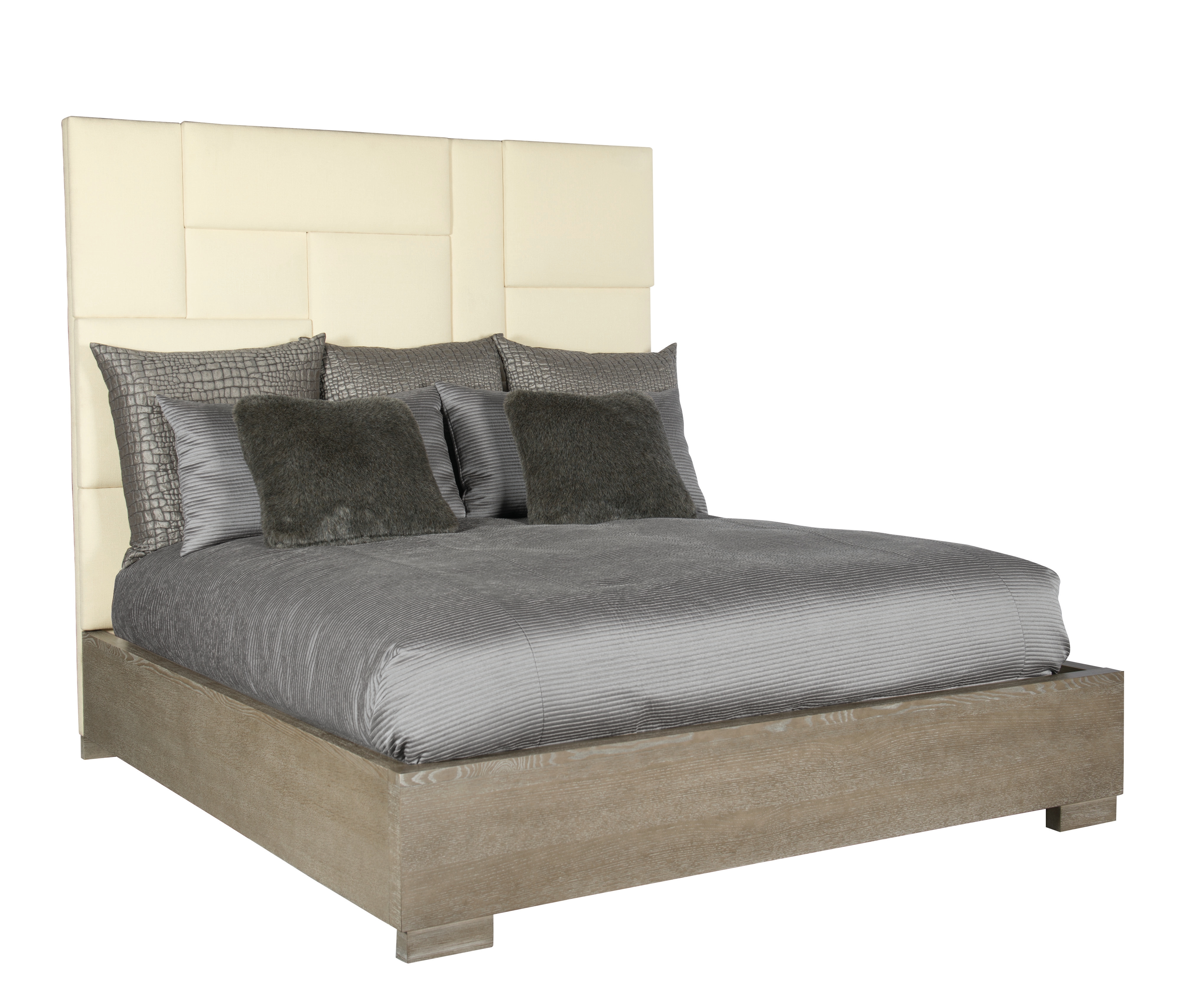 Upholstered King Panel Bed