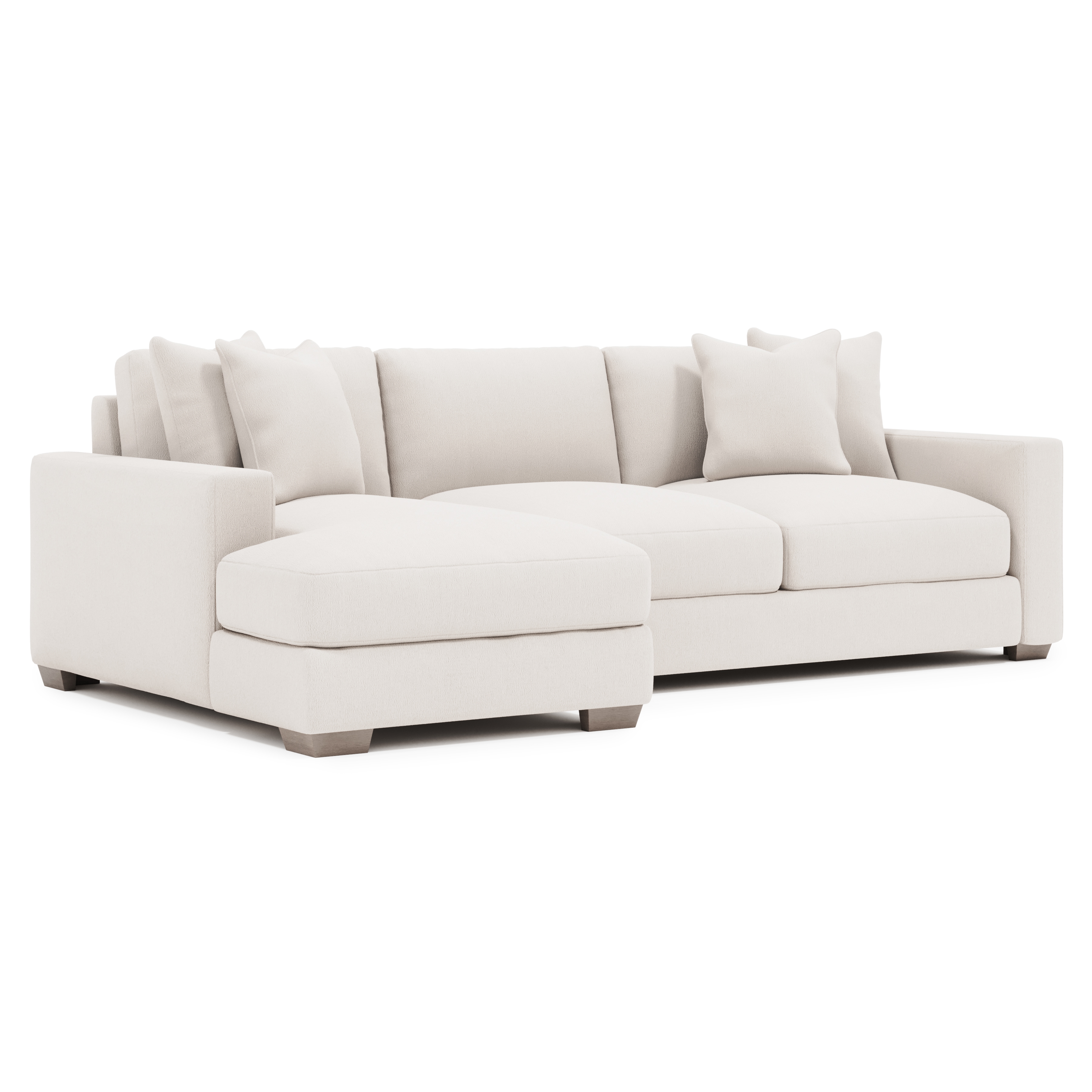 2-pc. Chaise Sectional w/Throw Pillows