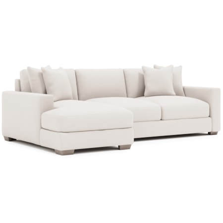 2-pc. Chaise Sectional w/Throw Pillows
