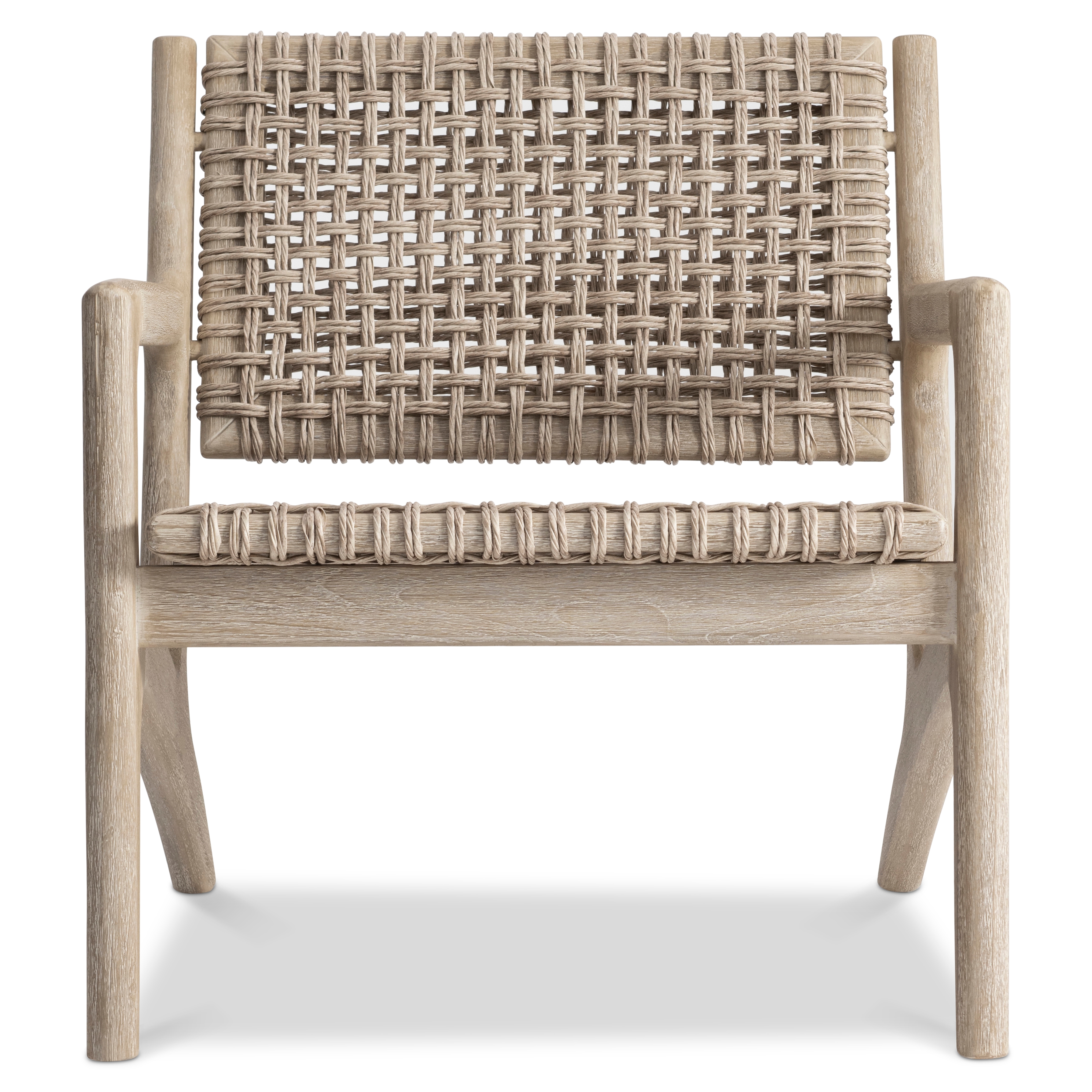 Outdoor Open-Weave Teak Lounge Chair