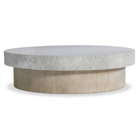 60" Round Cocktail Table w/Faux-Stone Top