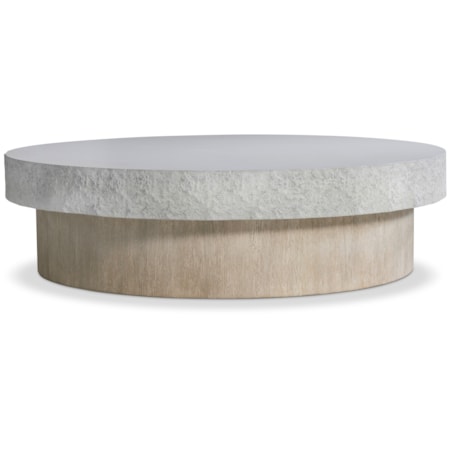 60" Round Cocktail Table w/Faux-Stone Top