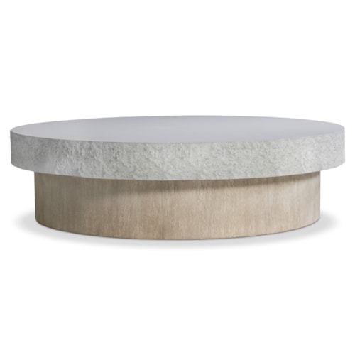 Contemporary 60" Round Cocktail Table w/Faux-Stone Top