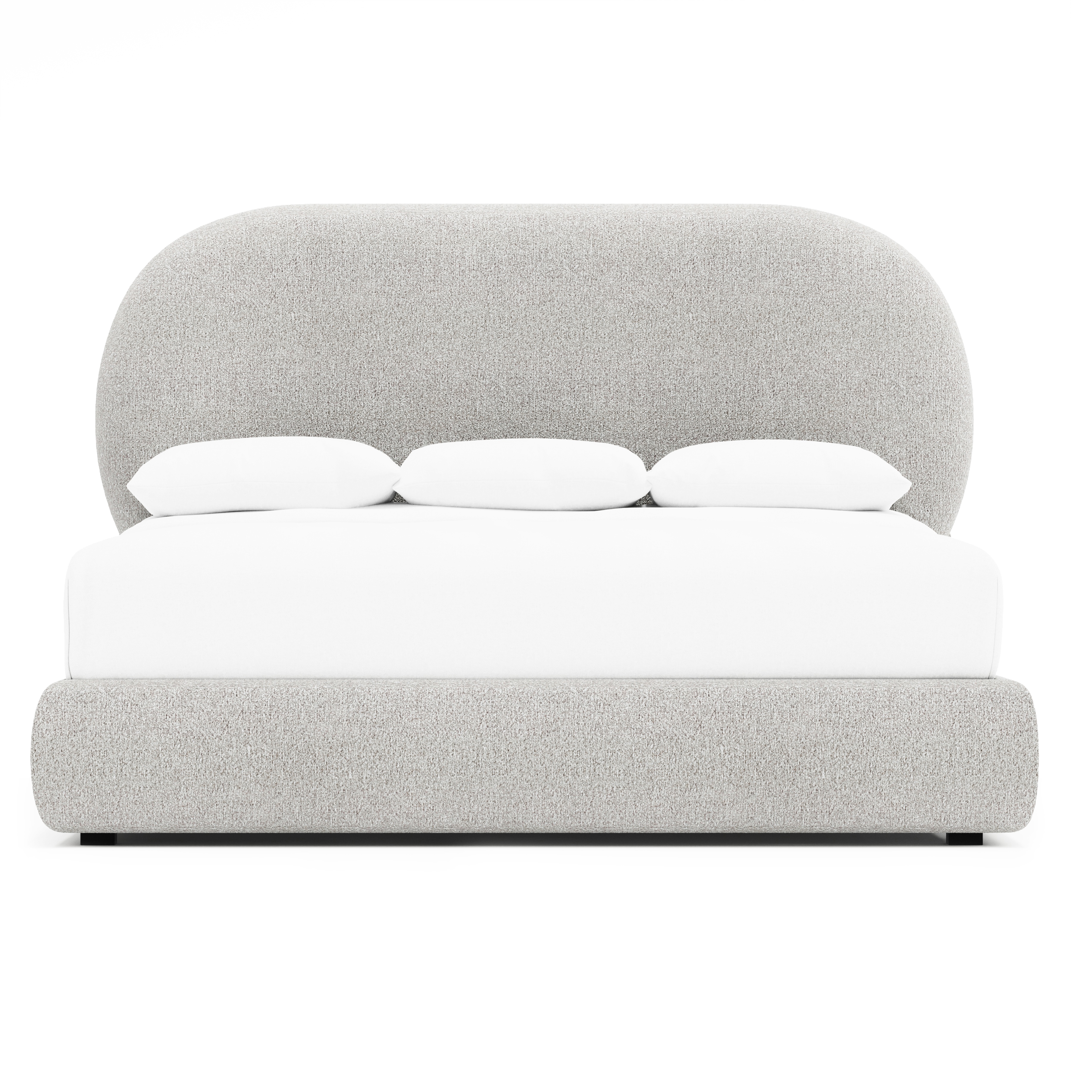 Queen Upholstered Panel Bed w/Oval Headboard