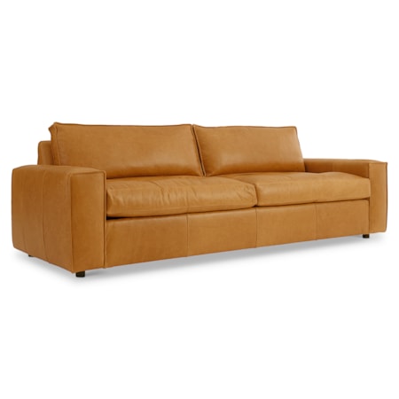 Leather Sofa w/Oversized Track Arms