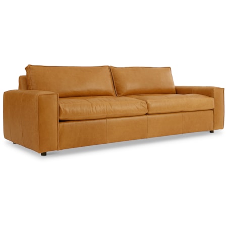 Leather Sofa w/Oversized Track Arms
