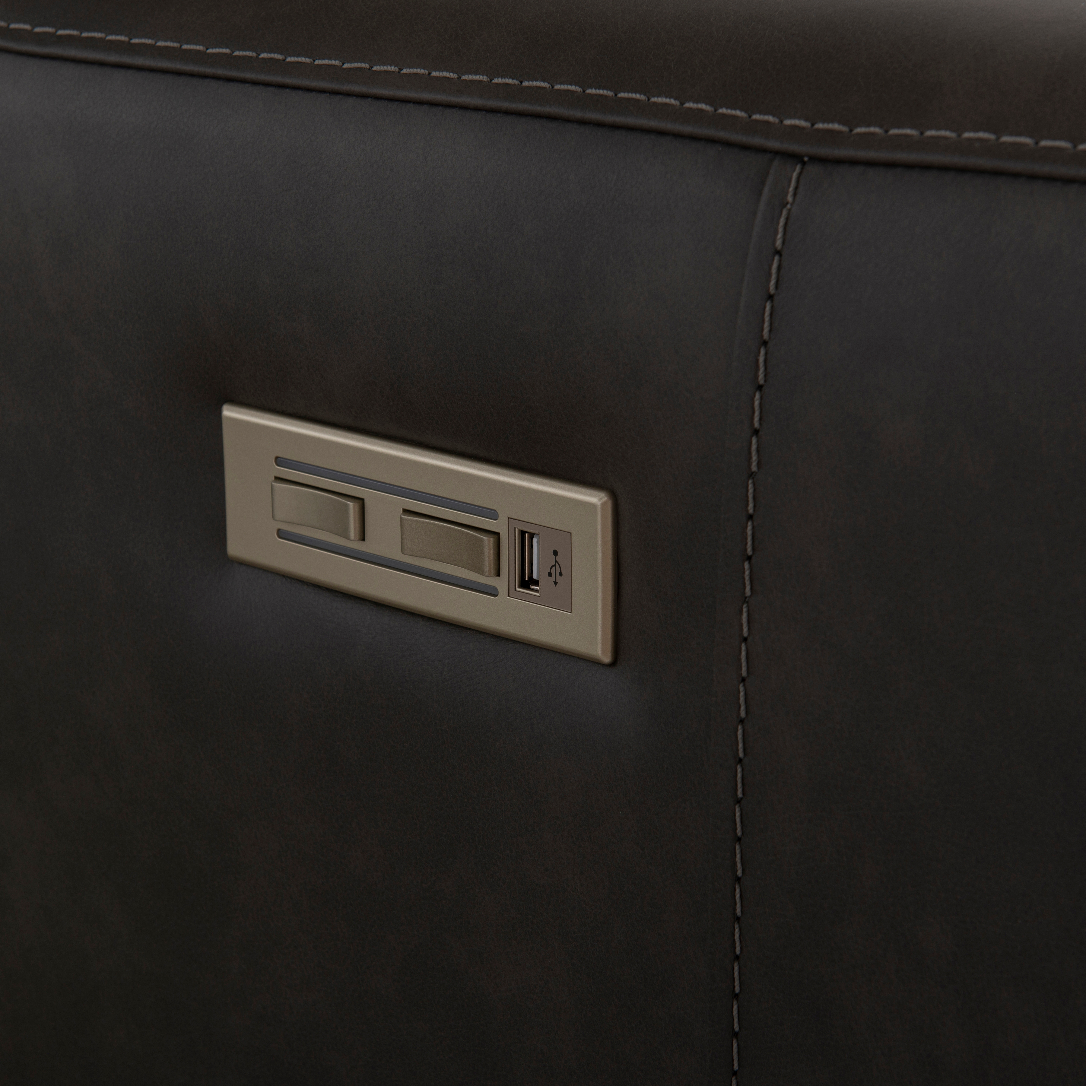 Germain Leather Power Motion Sofa - Thumbnail 3