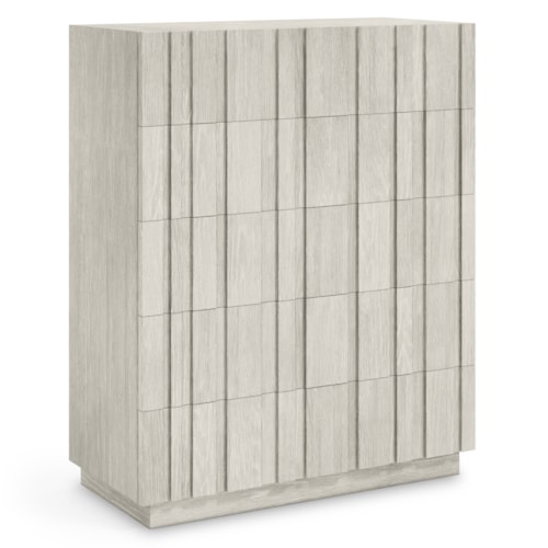 Contemporary Tall 5-Drawer Dresser w/Plinth Base